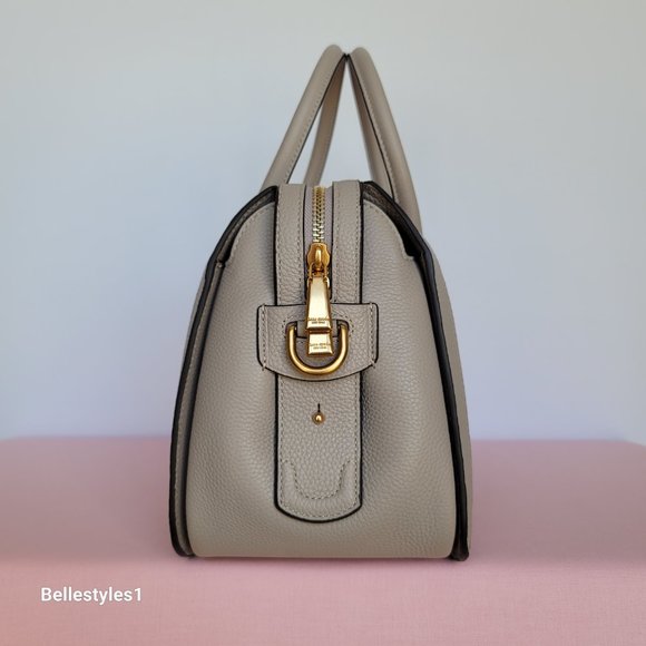 KATE SPADE Gramercy Racing Stripe Plaid Twill Medium Satchel-Mushroom Multi ⭐ - Picture 8 of 16